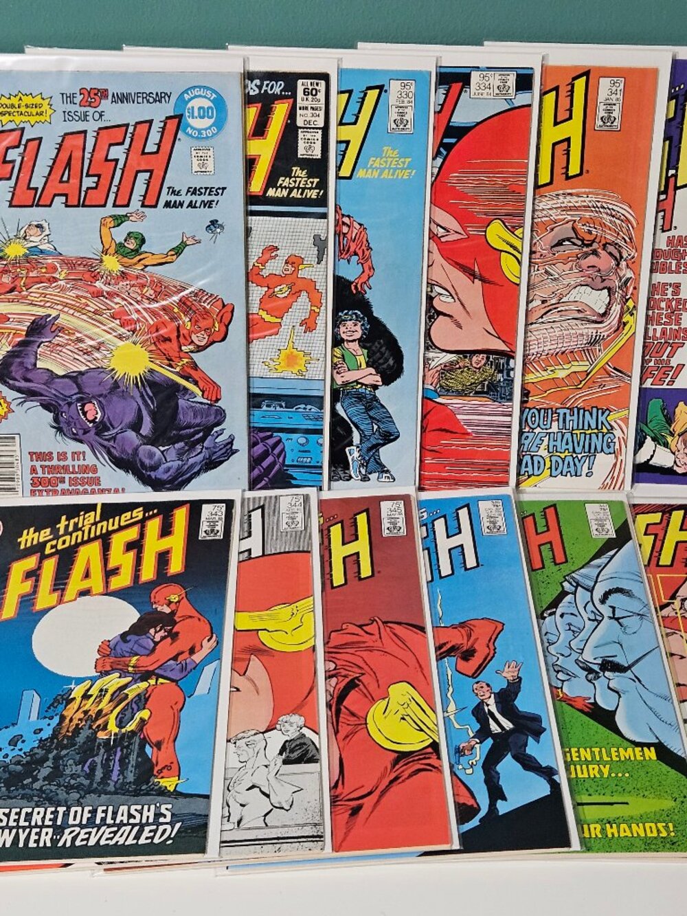 Flash Lot of 12 DC Comics #300-348 Bronze Age Trial of the Flash